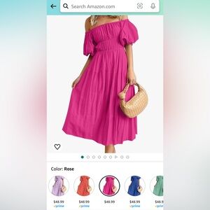 Pink off the shoulder Amazon summer dress!